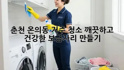 춘천 온의동 거주 청소: 깨끗하고 건강한 보금자리 만들기